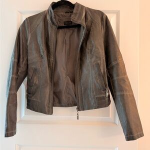 RD Style Women's Charcoal Leather Jacket